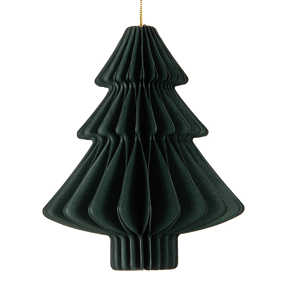 [6PA0519] Décoration de Noël Boule de Noël en Papier Vert Ø 9x10 cm