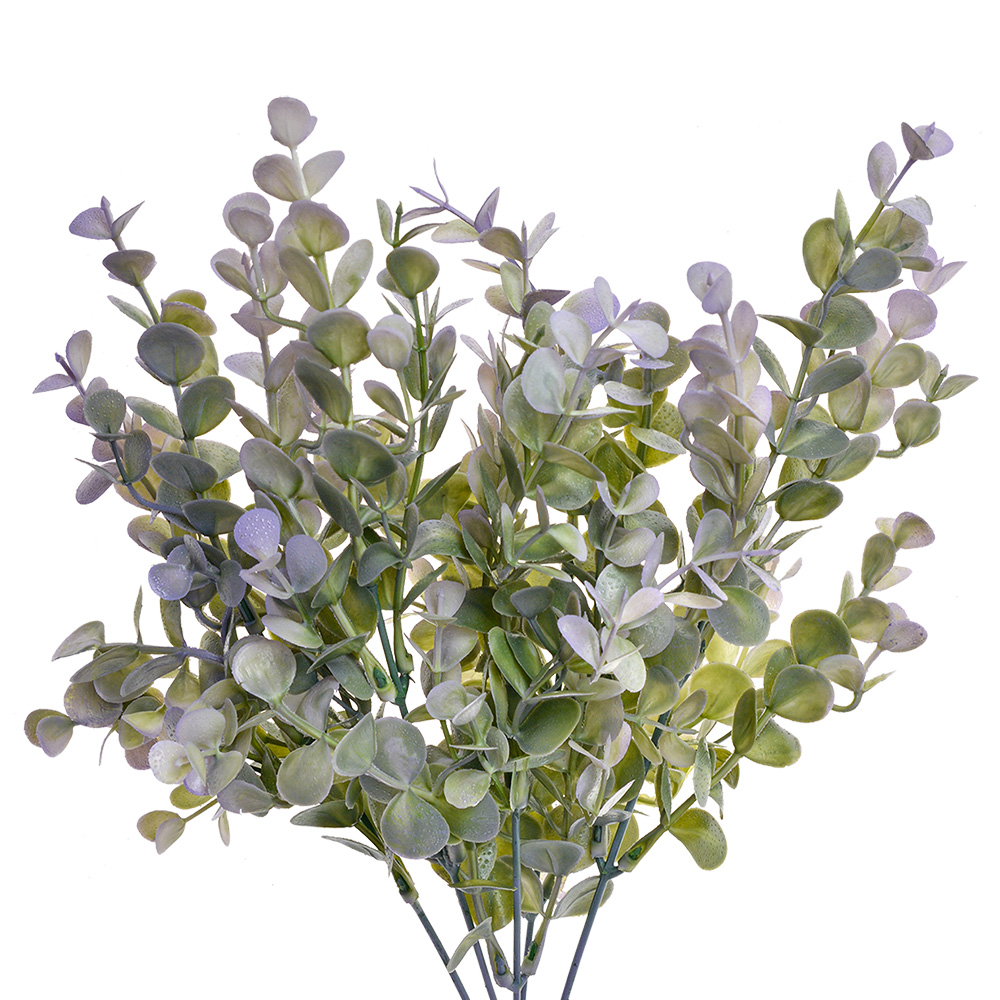 [6PL0251] Rami Artificiali Decorativi Verde Viola 12x12x35 cm
