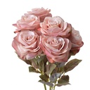 Kunstblumen Rosen Rosa Grün 16x16x47 cm