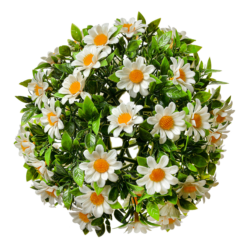 [6PL0324S] Decoratie bol kunstbloem margriet Ø 17 cm