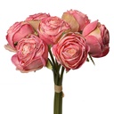 Artificial flower bunch of 7 roses Pink 16x14x34 cm