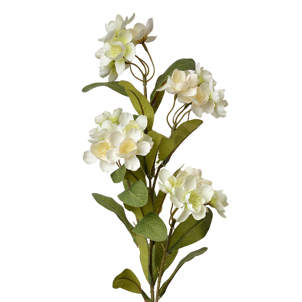 [6PL0344W] Decoratie tak met bloemen 17x14x70 cm