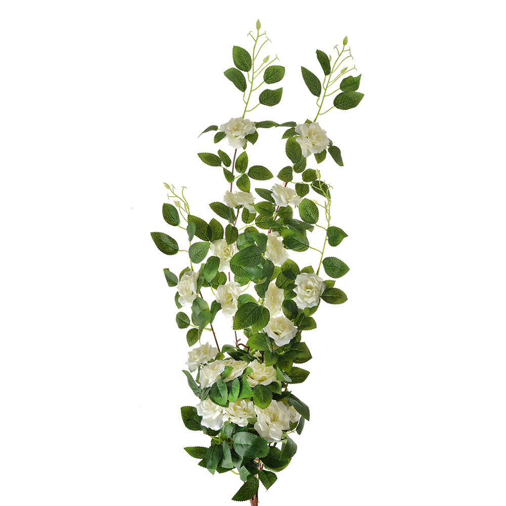 [6PL0346W] Decoratie tak met bloemen 25x15x87 cm