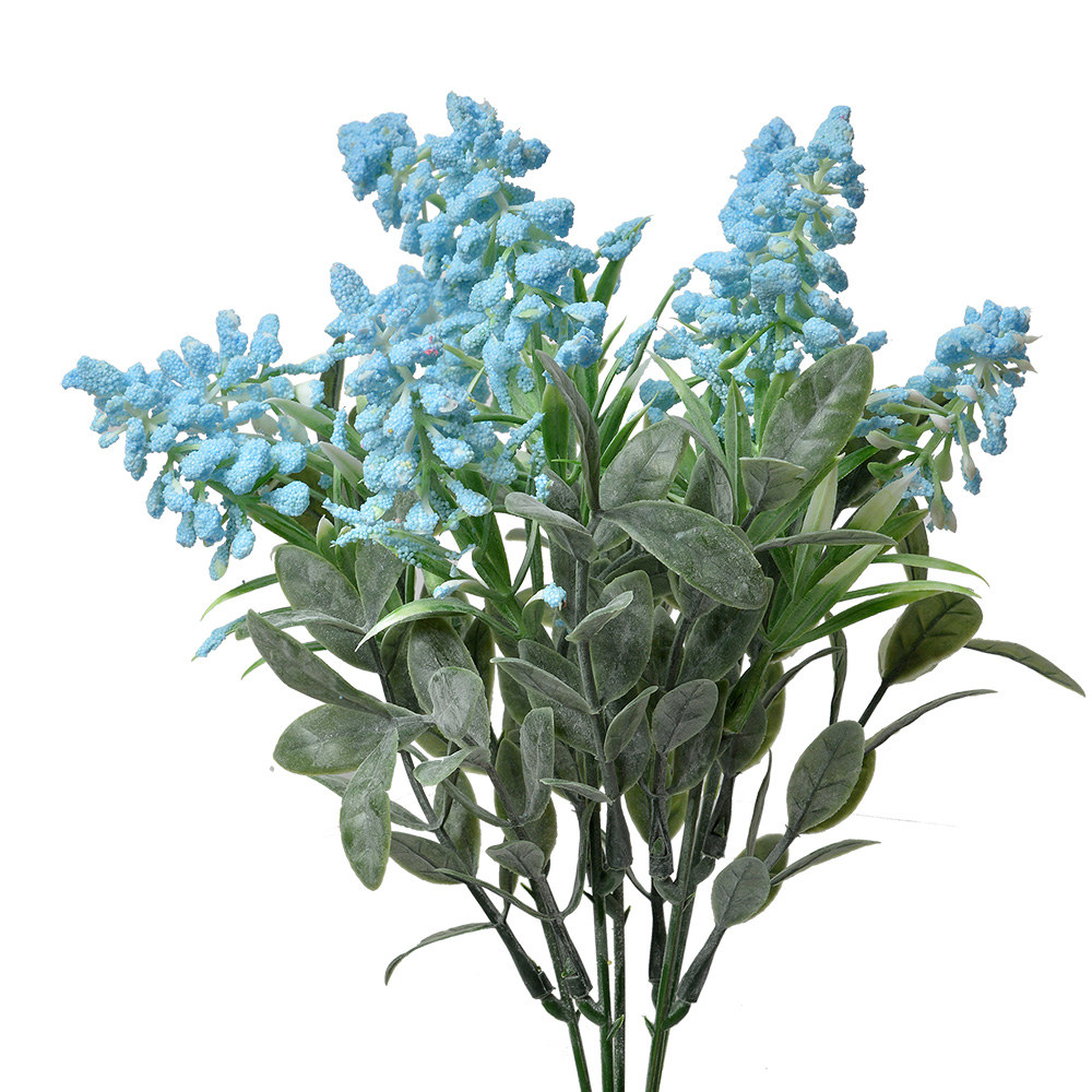[6PL0351BL] Decoratie tak met bloemen 15x15x32 cm