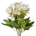 Decorative Artificial Branch with flowers White Green 15x15x30 cm