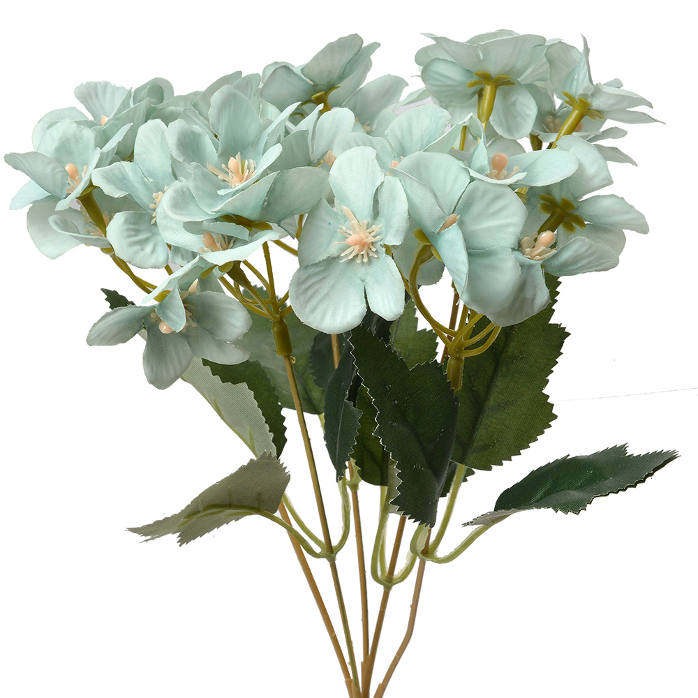 [6PL0364DGR] Decoratie tak met bloemen 16x12x30 cm