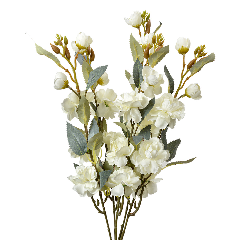 [6PL0378Y] Decoratie tak met bloemen 10x10x51 cm