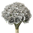 Artificial flower bunch of 24 roses Grey Green 20x16x30 cm