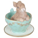 Decoratie Hase in kopje 8x7x8 cm
