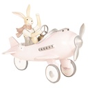 Decoratie Hase in vliegtuig 25x17x18 cm