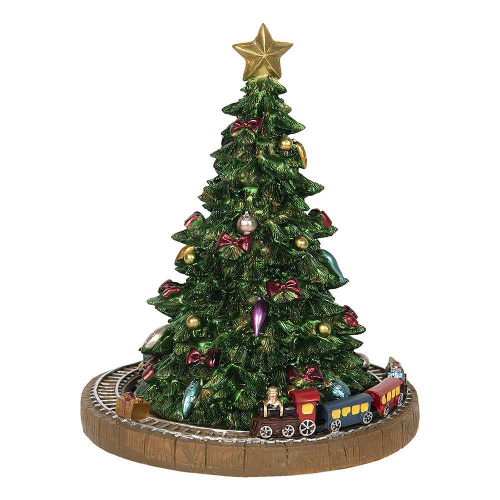 [6PR2845] Muziekdoos kerstboom Ø 15x18 cm