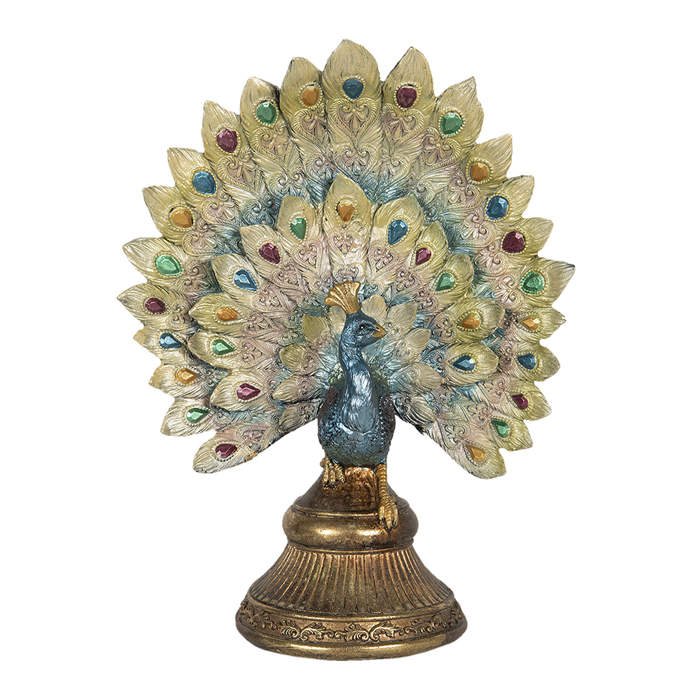 [6PR3013] Decoratie pauw 22x12x30 cm