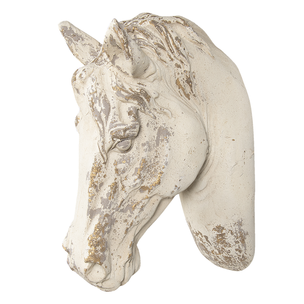 [6PR3052] Wanddeko Pferd Weiß 32x16x45 cm