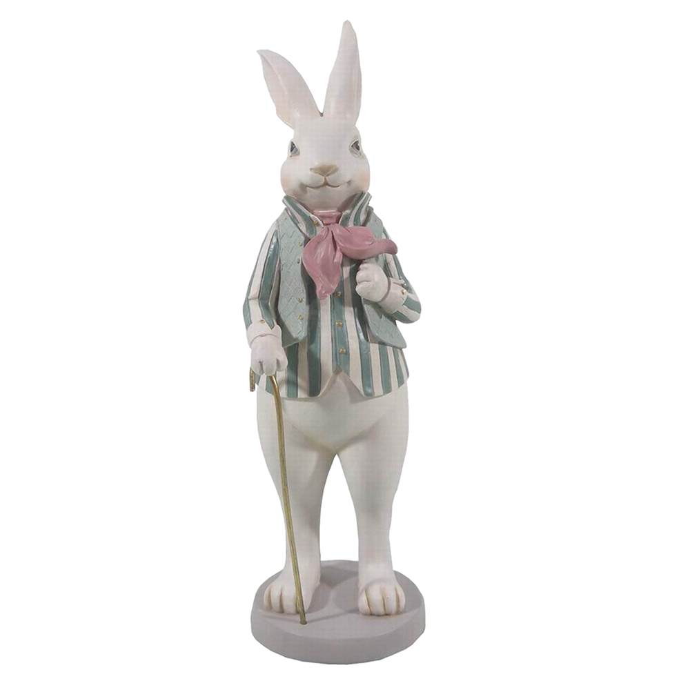 [6PR3145] Decoratie konijn jongen 12x9x31 cm