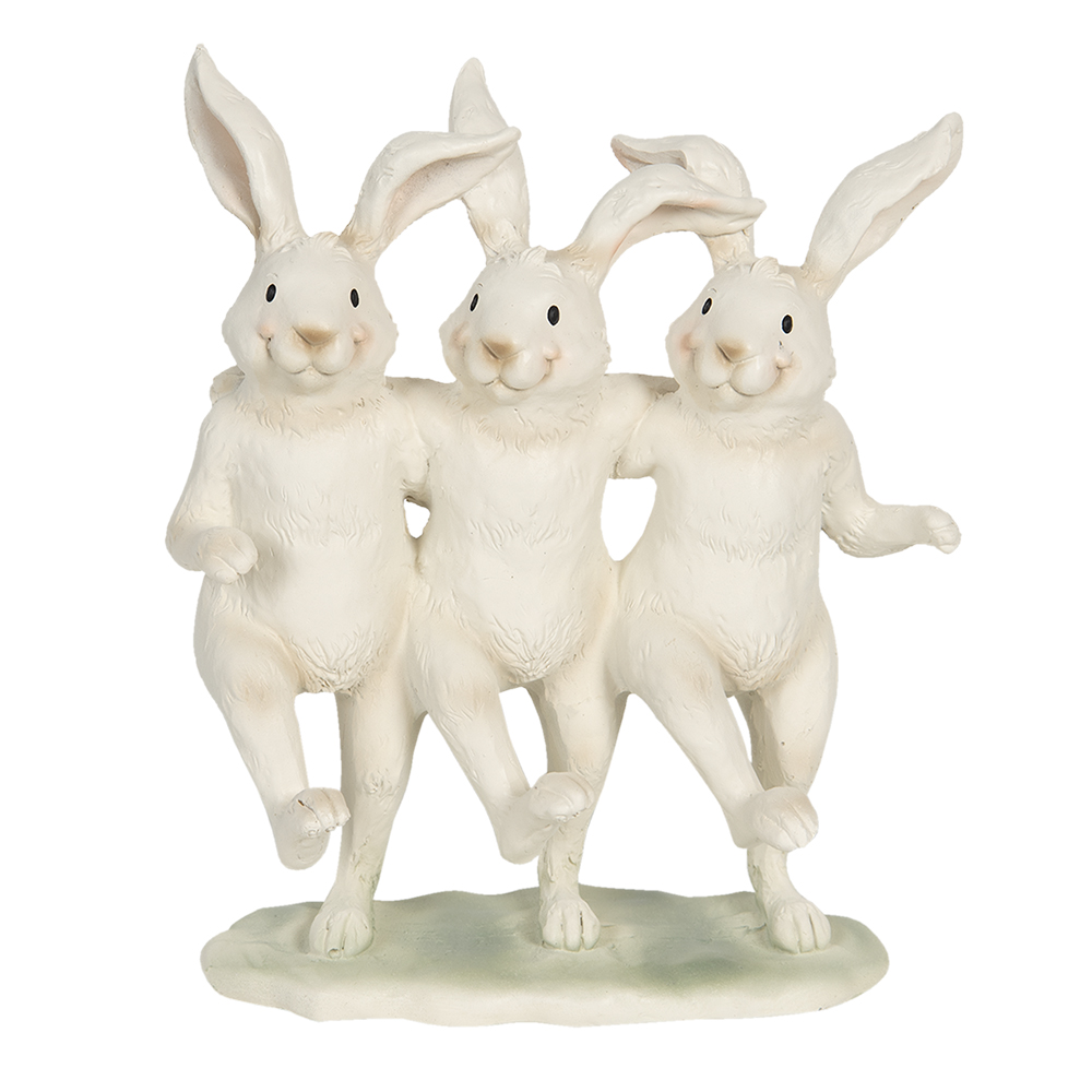 [6PR3189] Decoratie dansende konijnen 16x9x19 cm