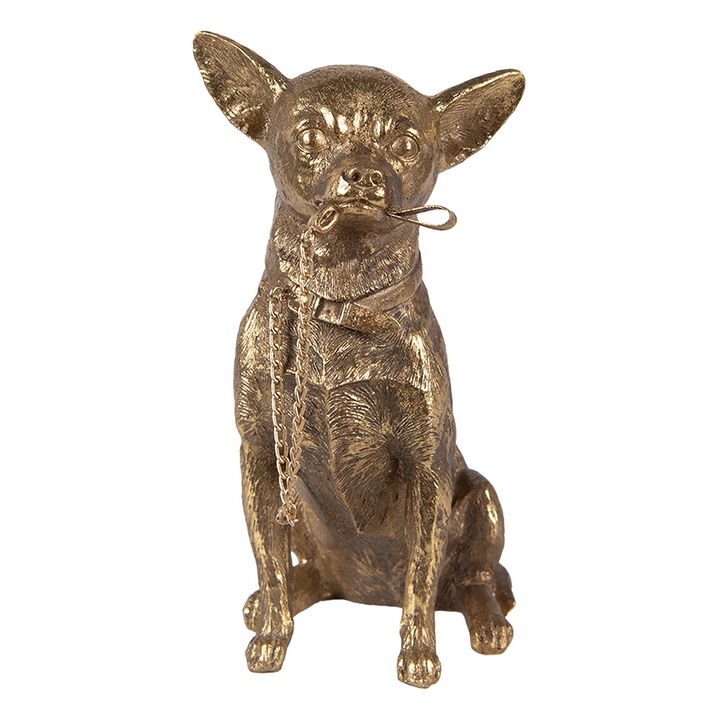 [6PR3429] Decoration Dog Gold 13x9x18 cm