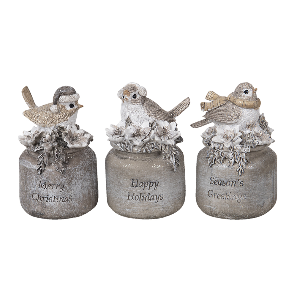 [6PR3468] Decoratie vogel (3) 7x6x10 cm