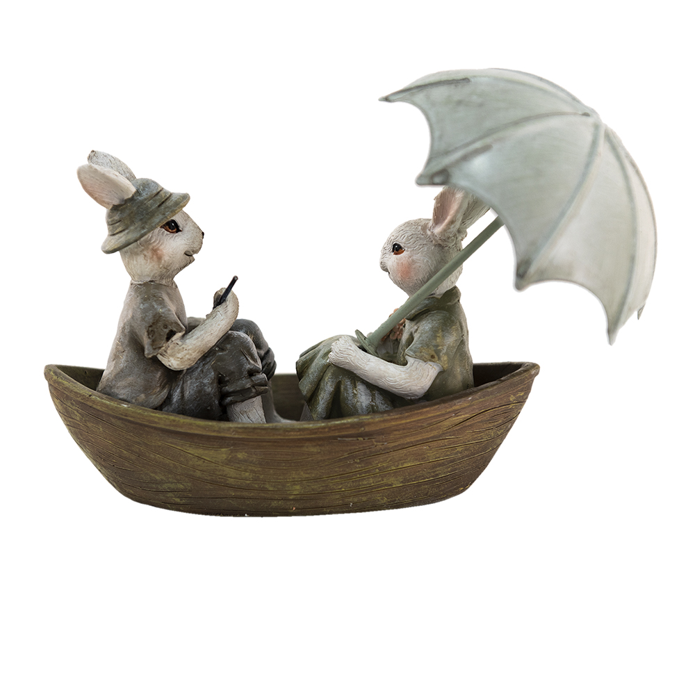 Decoratie konijnen 14x10x12 cm