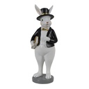 Statua Decorativa Coniglio Nero, Bianco 7x7x20 cm