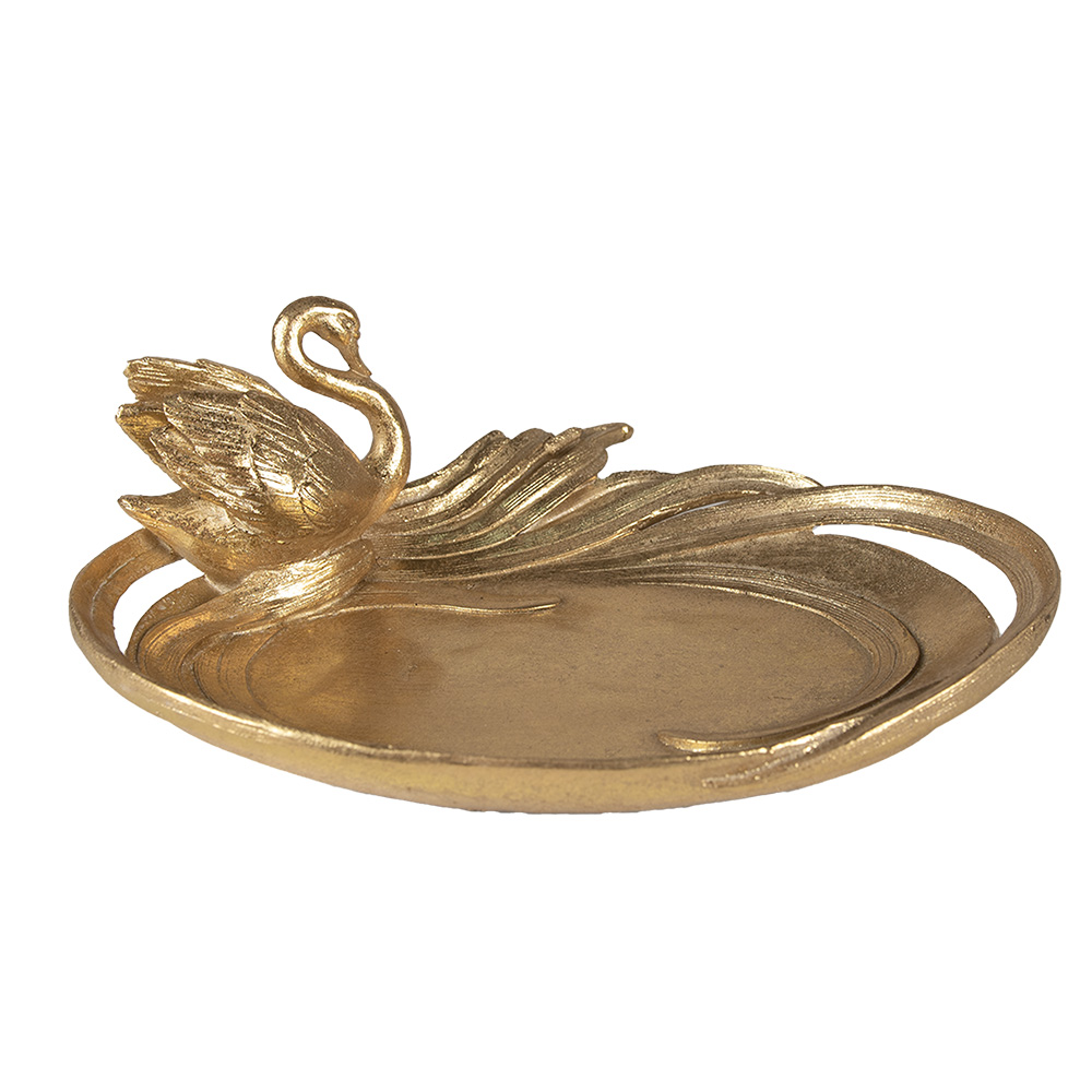 [6PR3730] Decoratie schaal met zwaan 25x20x9 cm