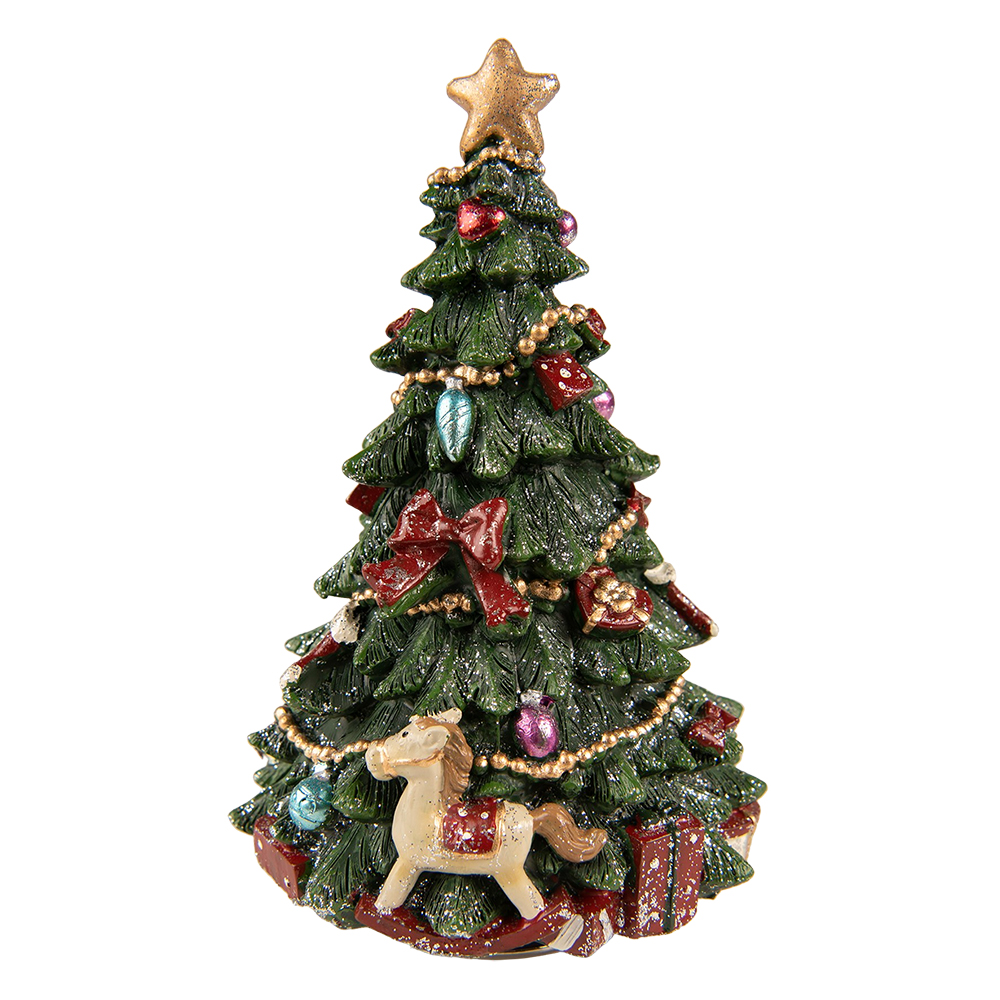 [6PR3766] Muziekdoos kerstboom Ø 12x19 cm