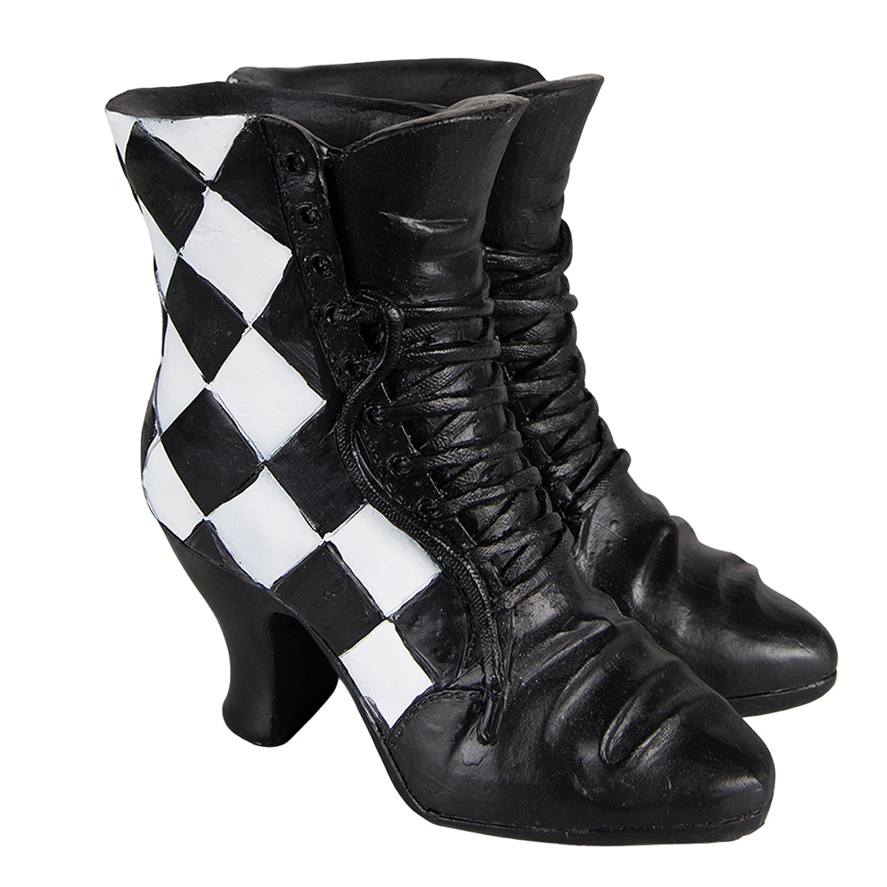 [6PR3890] Image de décoration Chaussure Noir Blanc 15x12x15 cm