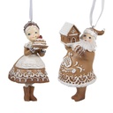 Hanger Santa Claus and Santa woman (set 2) Brown, Beige 9x7x13 cm / 8x6x13 cm