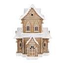 Dekoration Haus mit LED Braun, Beige 28x21x37 cm / 3xAA