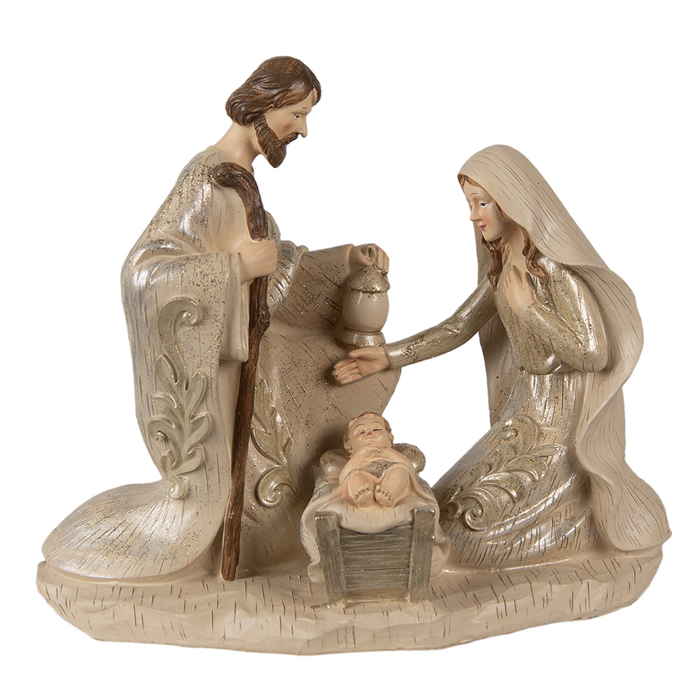 [6PR3930] Statue Natalizie Figure del presepe di Natale Beige 27x13x23 cm