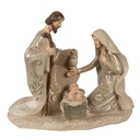 Weihnachtsdeko Standbild Weihnachtsgruppe Beige 27x13x23 cm
