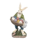 Image de décoration Lapin Beige Vert Bleu 18x16x32 cm