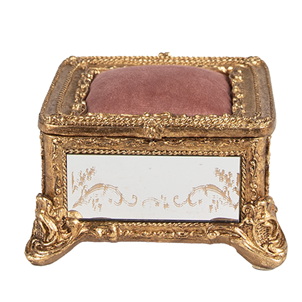 Schmuckbox Goldfarbig 12x12x7 cm