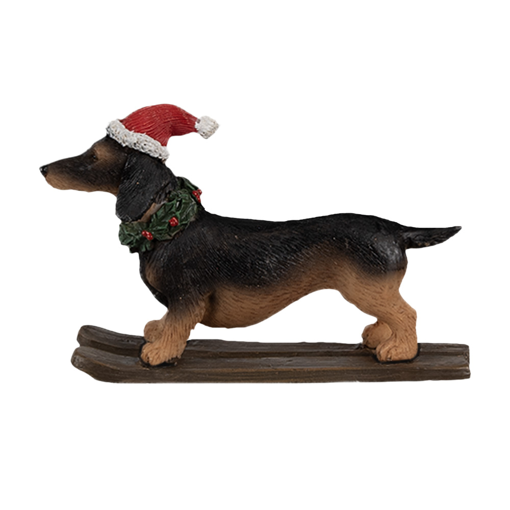 [6PR4173] Decoratie beeld hond (teckel) 10x3x7 cm