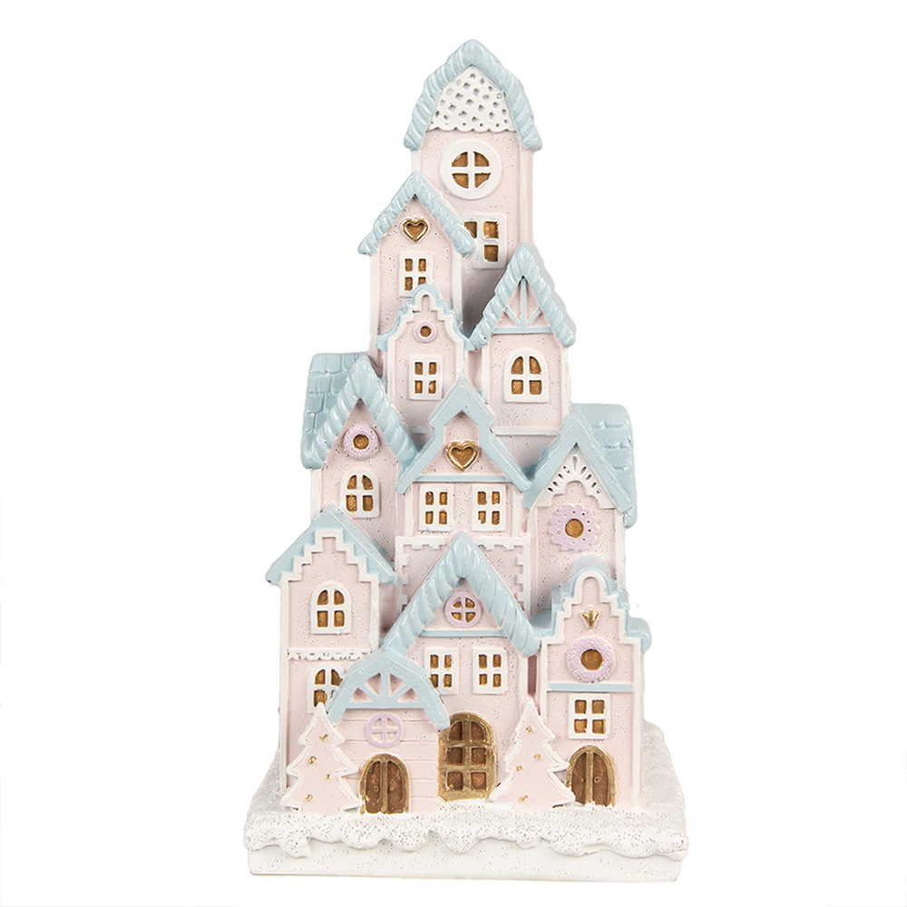 [6PR4202] Decoratie huis met LED 13x13x26 cm