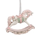 Pendentif décoratif cheval à bascule Rose 8x2x7 cm