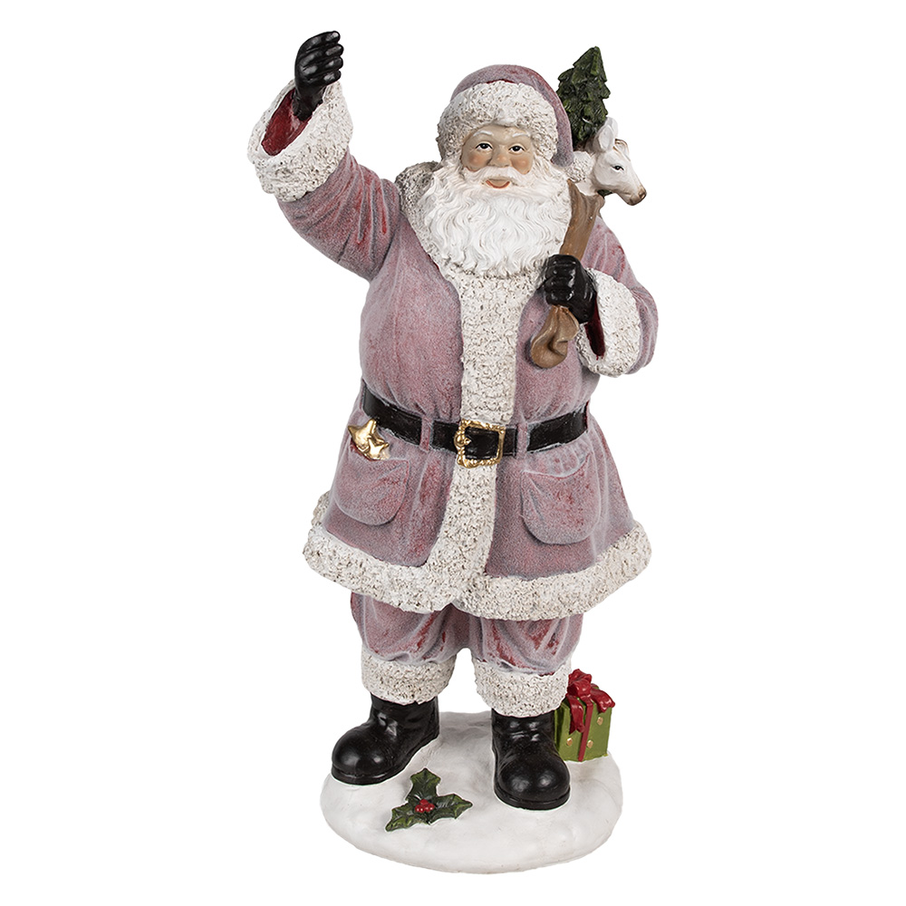[6PR4299] Decoration Weihnachtsmann Rosa 24x19x43 cm