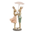 Decoration Rabbits Beige Pink 12x10x26 cm