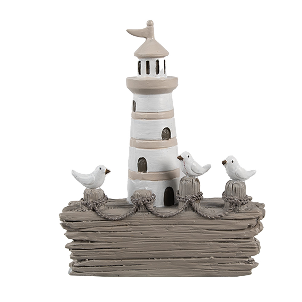 Decoratie vuurtoren 10x4x12 cm