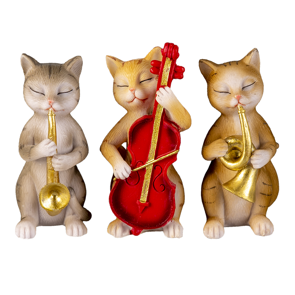 [6PR4683] Decoratie katten 4x6x10 cm (set 3)