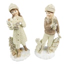 Set di statuette per decorazioni natalizie da 2 Bambini Beige 9x8x22 cm
