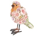 Decoration Bird Pink, Orange 7x10x12 cm