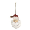 Dekoration Anhänger Weihnachtsmann Weiß Rot 8x5x12 cm