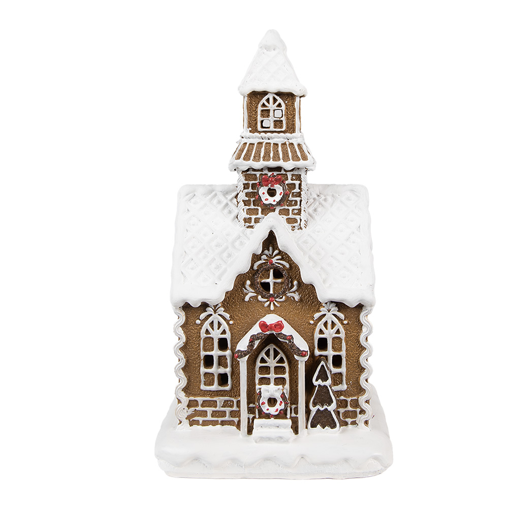 [6PR4974GG] Décoration maison avec LED Marron, Blanc 13x11x25 cm