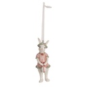 Decorative Hanger Rabbit White Pink 4x4x10 cm