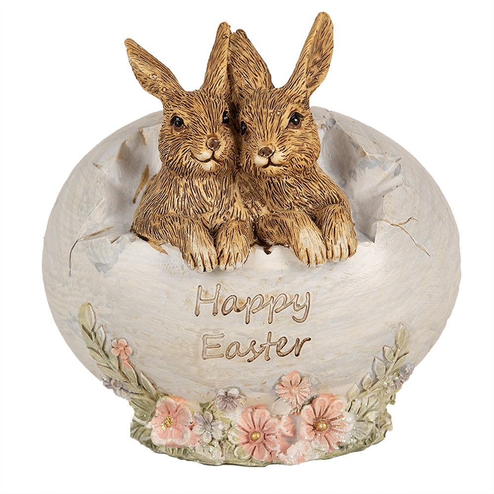 [6PR5007] Decoratie Lapin met ei 11x9x11 cm
