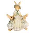 Decoration Rabbit Brown Green 14x10x19 cm