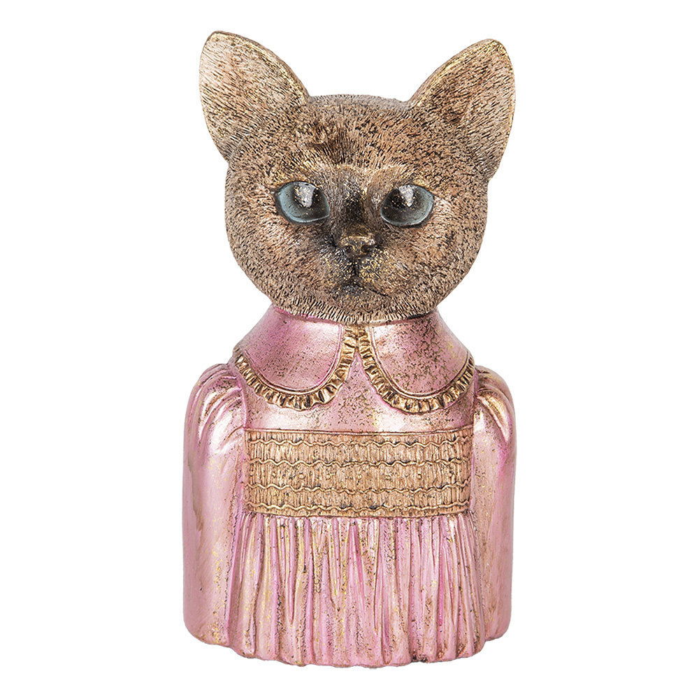 Decoratie buste kat 14x11x23 cm
