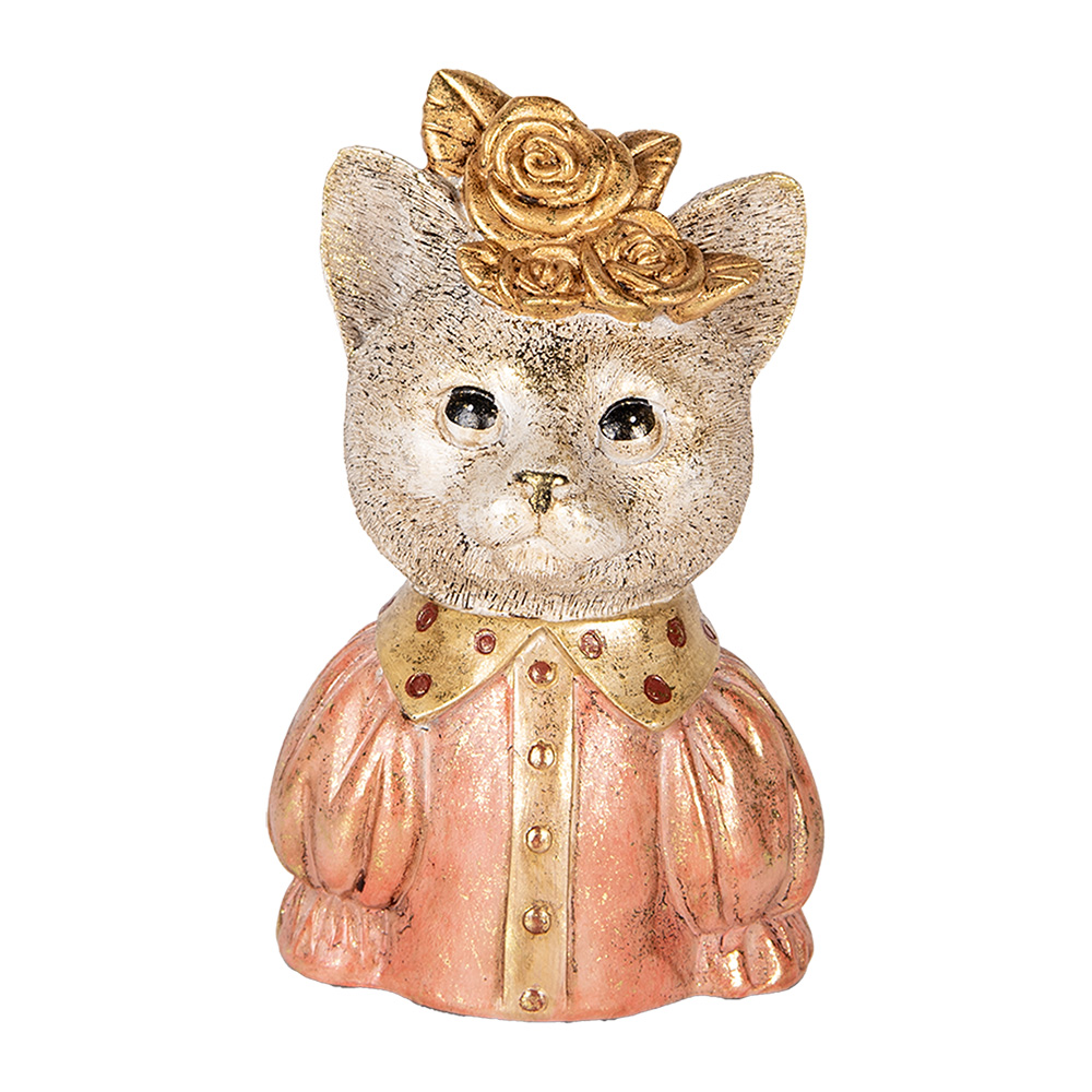 [6PR5077] Image de décoration Chat Blanc Rose 12x9x18 cm