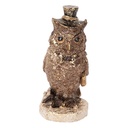 Statua Decorativa Gufo Marrone Color oro 7x6x14 cm