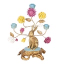 Kerzenständer Kaninchen Goldfarbig Rosa 30x16x37 cm